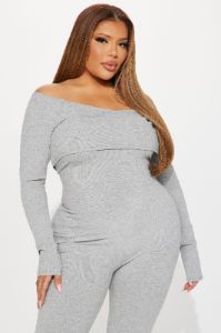 Clarisse Ribbed Jumpsuit - Heather Grey sold by Fashion Nova