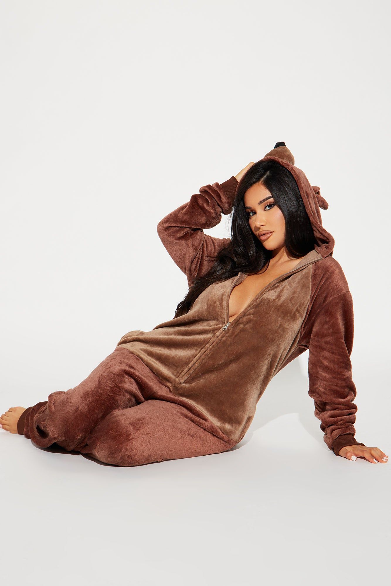 Teddy Bear Plush Costume Onesie - Brown sold by Fashion Nova product image thumbnail 2