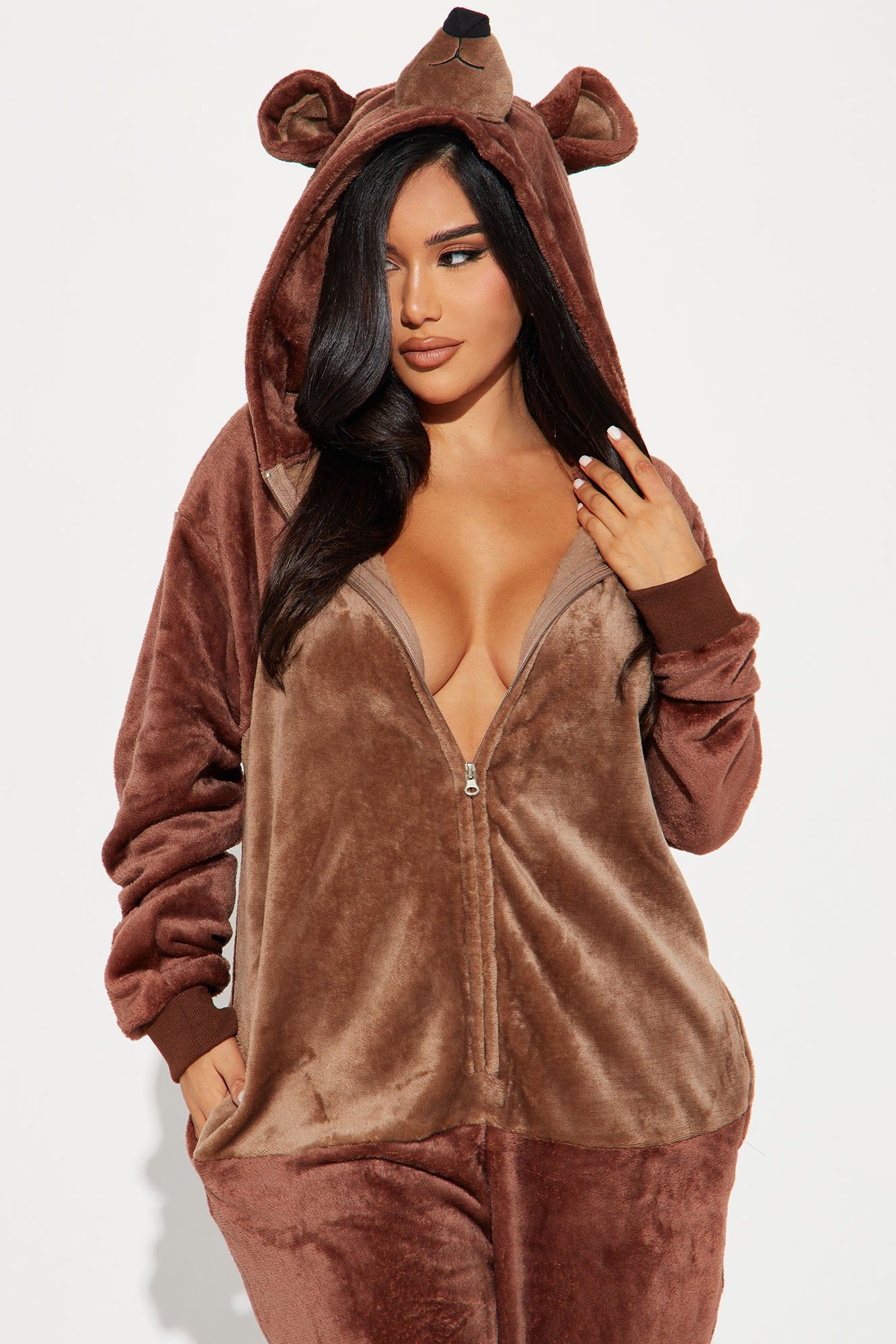 Teddy Bear Plush Costume Onesie - Brown sold by Fashion Nova product image thumbnail 3