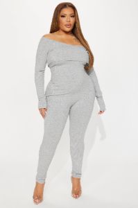Clarisse Ribbed Jumpsuit - Heather Grey sold by Fashion Nova
