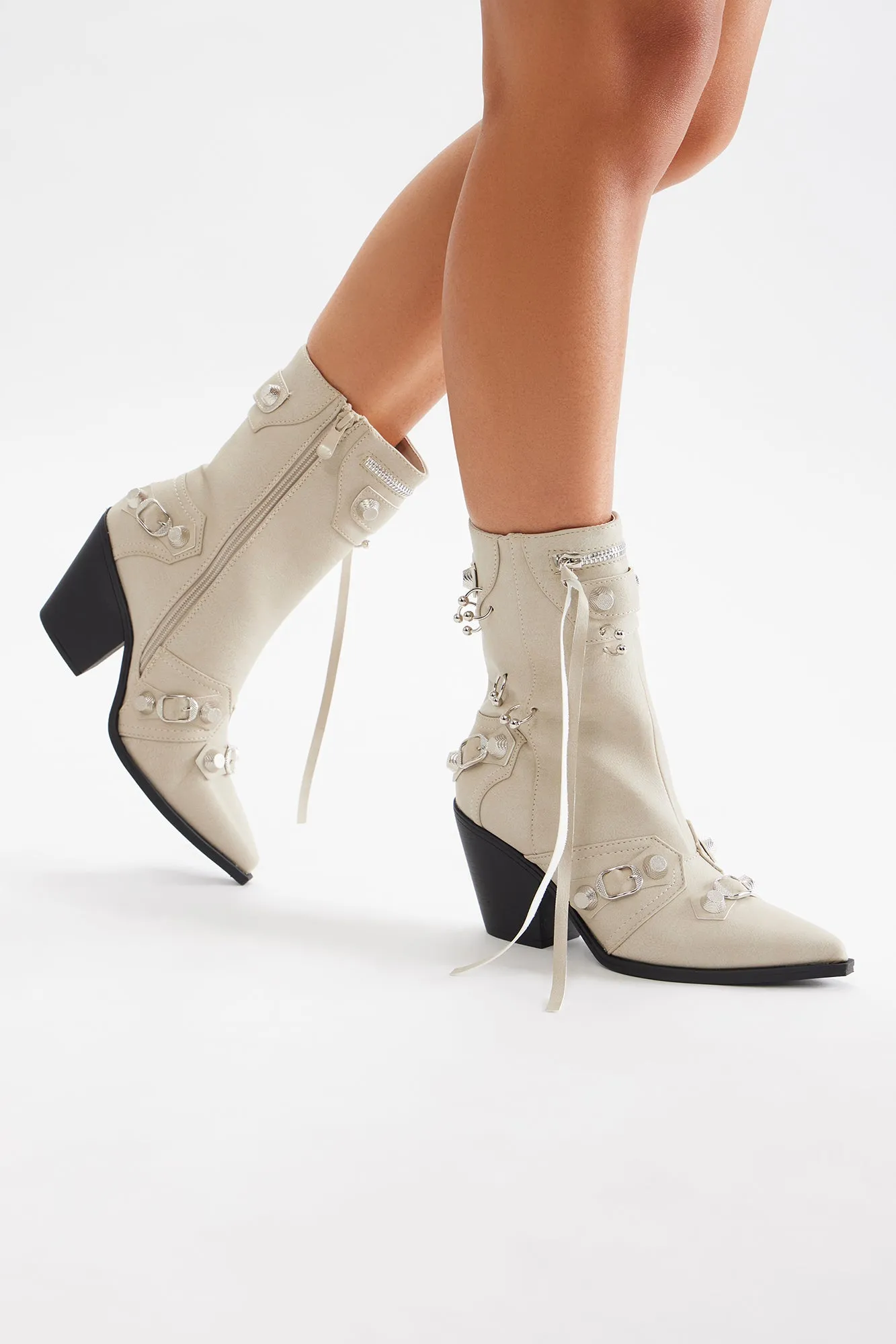 Ridley Hardware Booties - Nude sold by Fashion Nova product image thumbnail 4