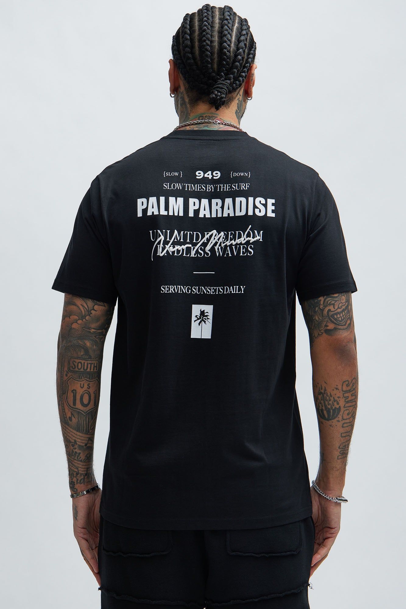 Palm Paradise Short Sleeve Tee - Black sold by Fashion Nova product image thumbnail 4