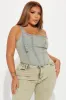 Eileen Washed Denim Corset Top - Vintage Wash sold by Fashion Nova