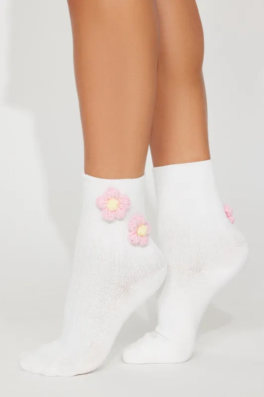 Garden Brunch Socks - White/combo sold by Fashion Nova