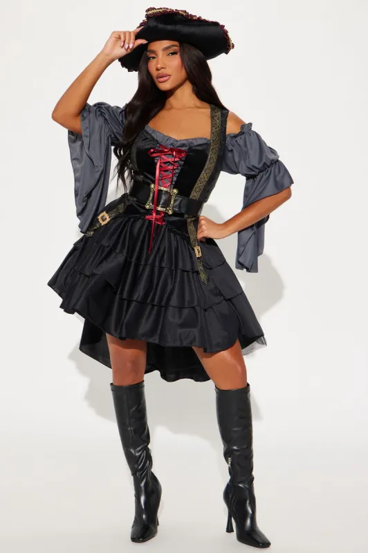 Beauty Of The Dark Seas 2 Piece Costume Set - Black/Grey sold by Fashion Nova