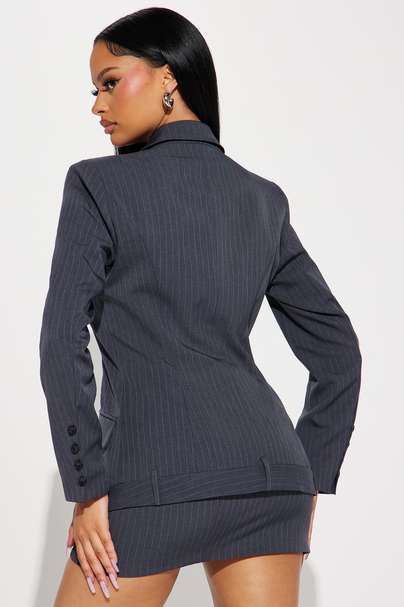 Nessa Blazer Skirt Set - Grey sold by Fashion Nova product image thumbnail 3