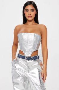 Rhinestone Denim Belt - Dark Wash sold by Fashion Nova