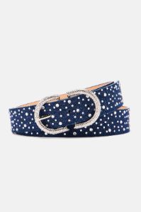 Rhinestone Denim Belt - Dark Wash sold by Fashion Nova