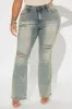 Bridget Distressed Bootcut Jeans - Vintage Wash sold by Fashion Nova