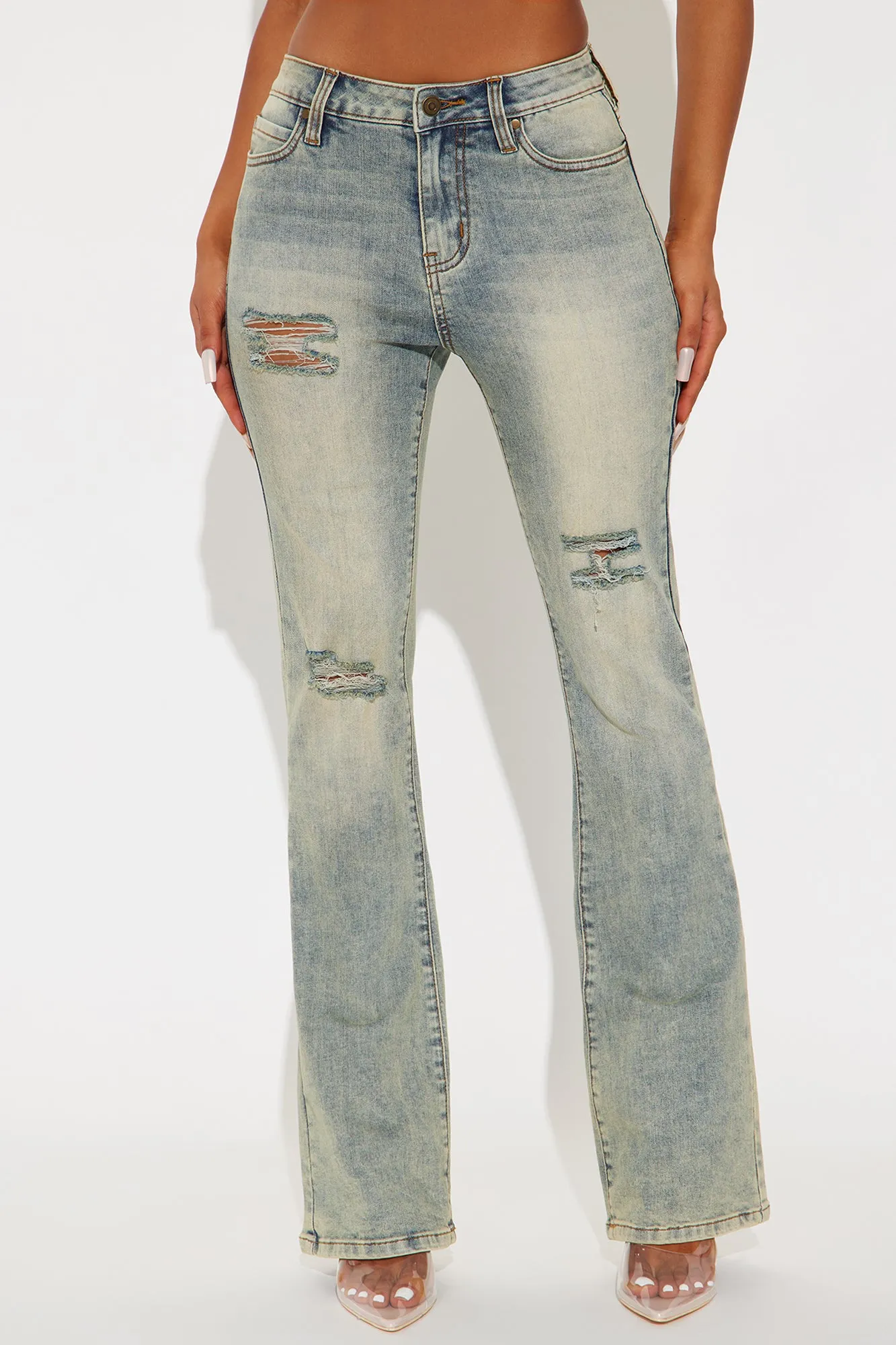 Bridget Distressed Bootcut Jeans - Vintage Wash sold by Fashion Nova product image thumbnail 2