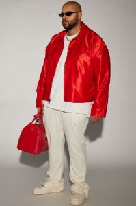 U Get Me Satin Cropped Jacket - Red sold by Fashion Nova