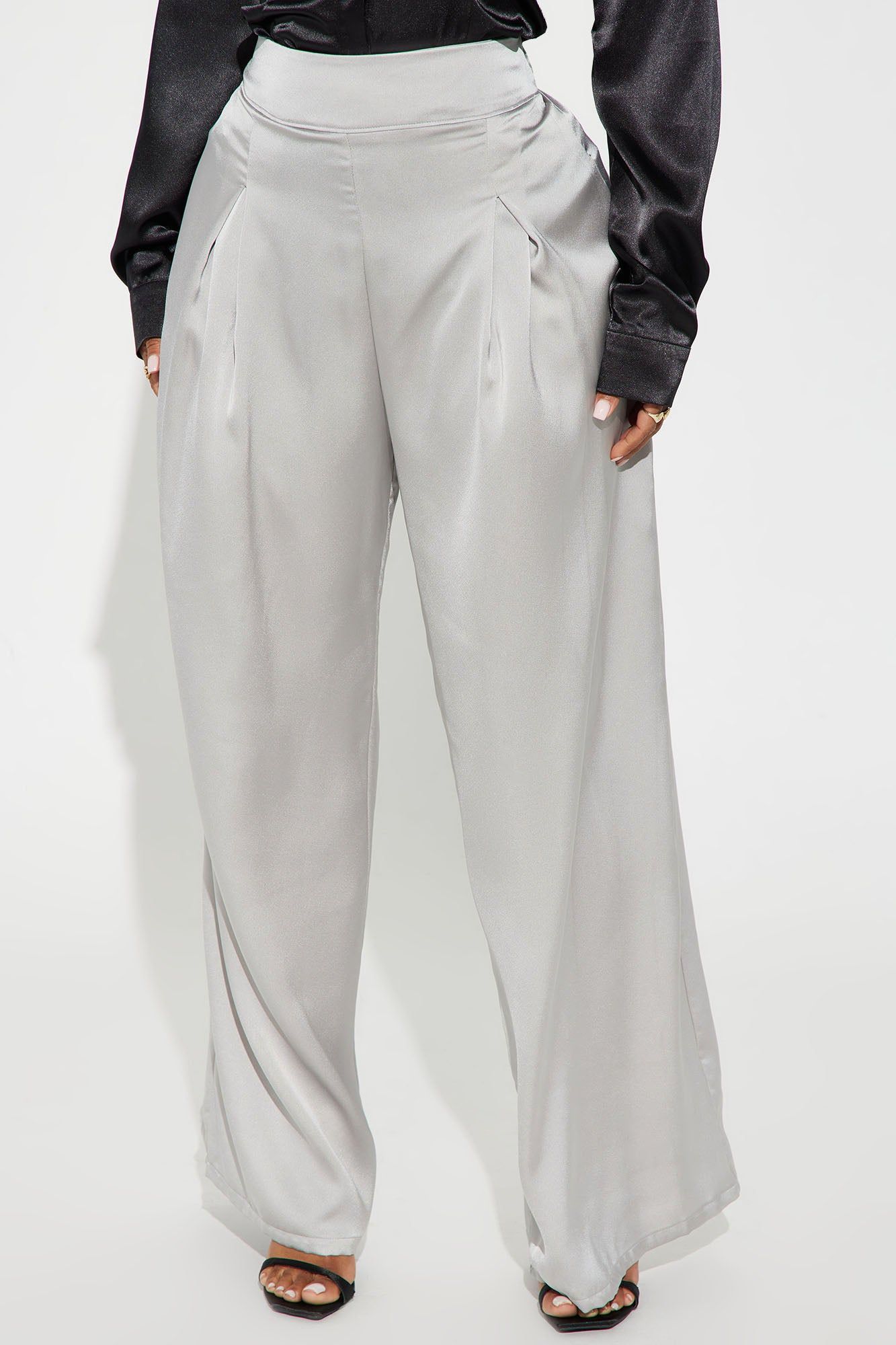 Love A Little Satin Trouser - Silver sold by Fashion Nova product image thumbnail 2