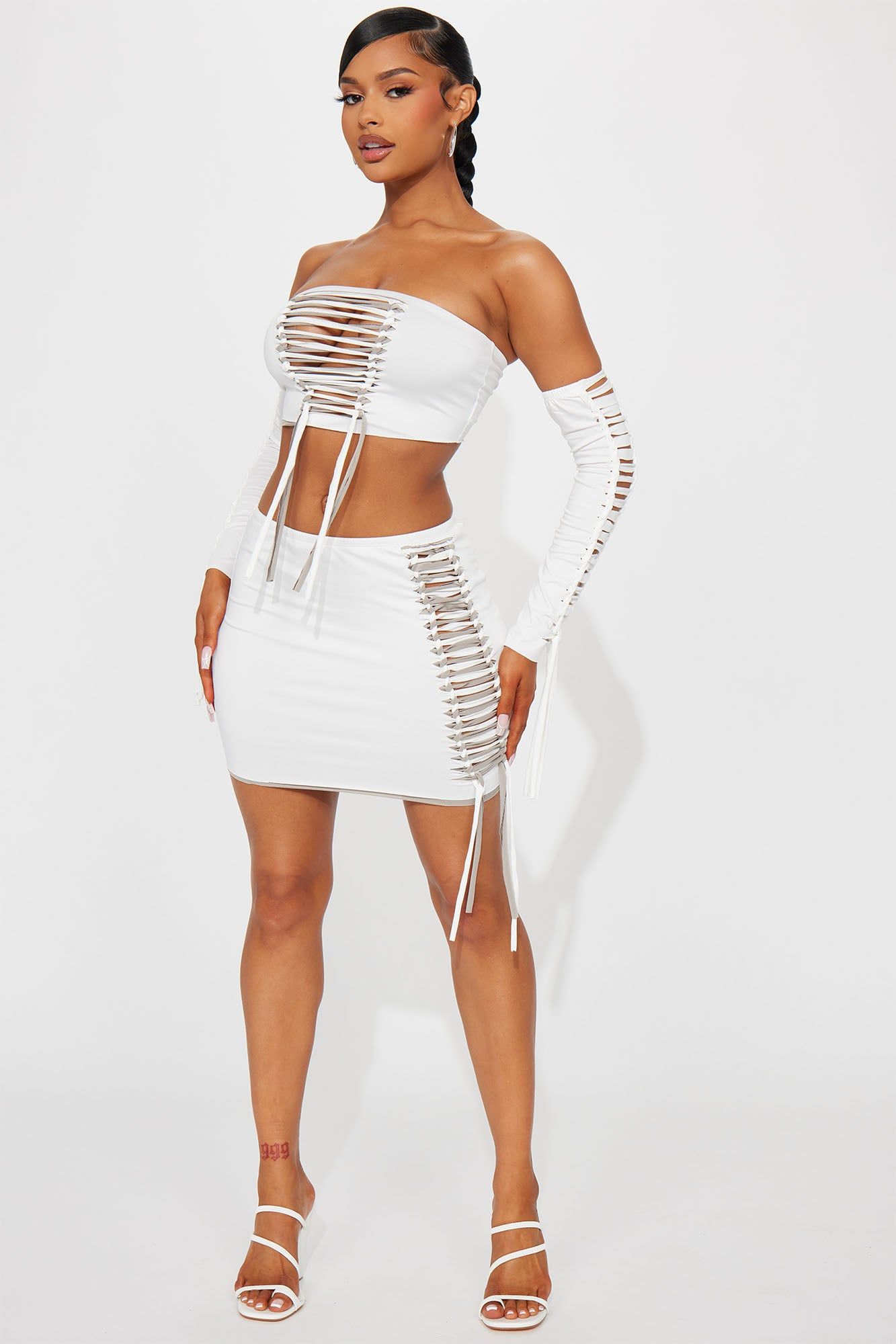 Jenny 3 Piece Skirt Set - White sold by Fashion Nova