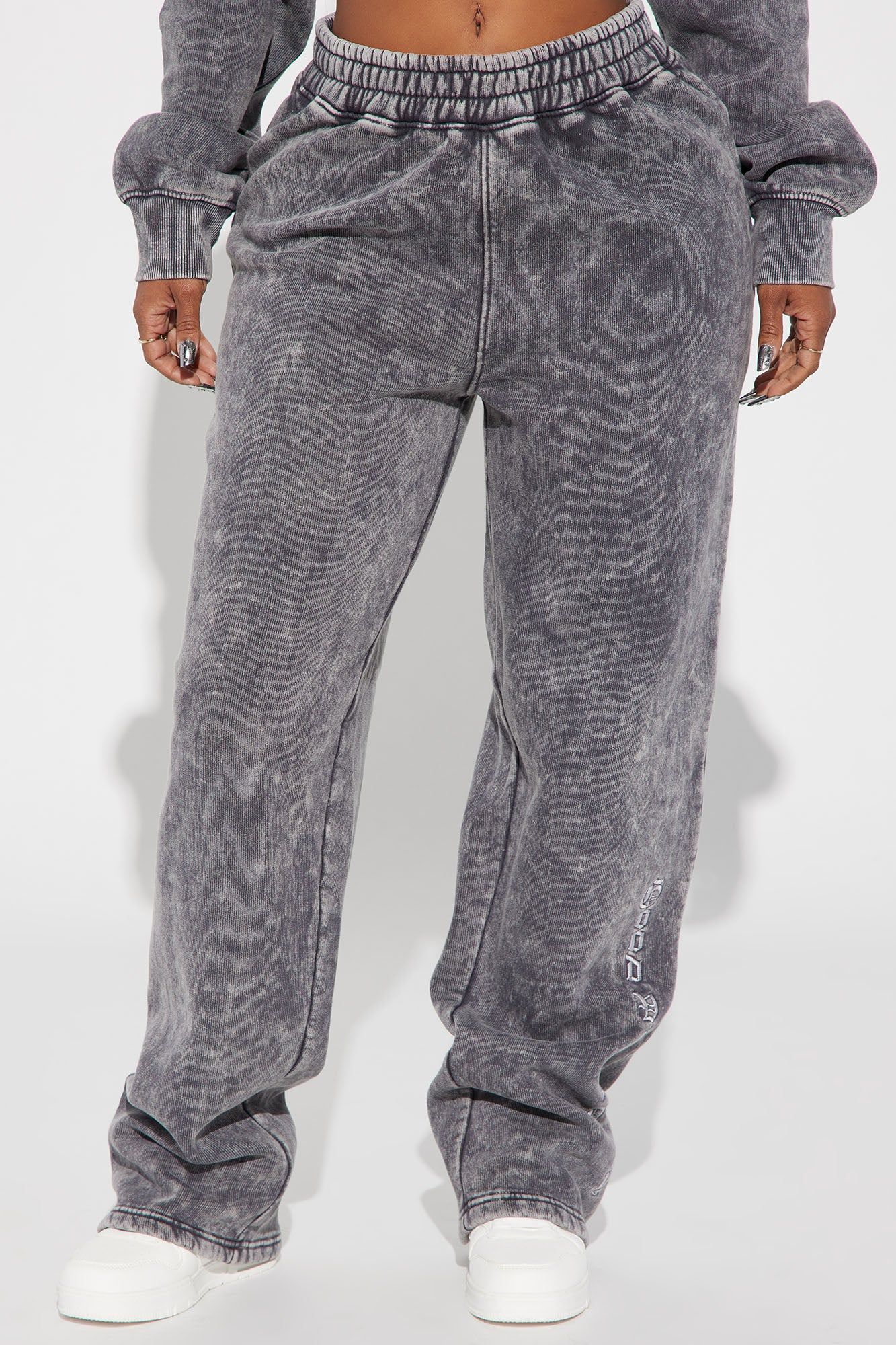 Good Vibes Washed Wide Leg Sweatpant - Grey/combo sold by Fashion Nova product image thumbnail 2