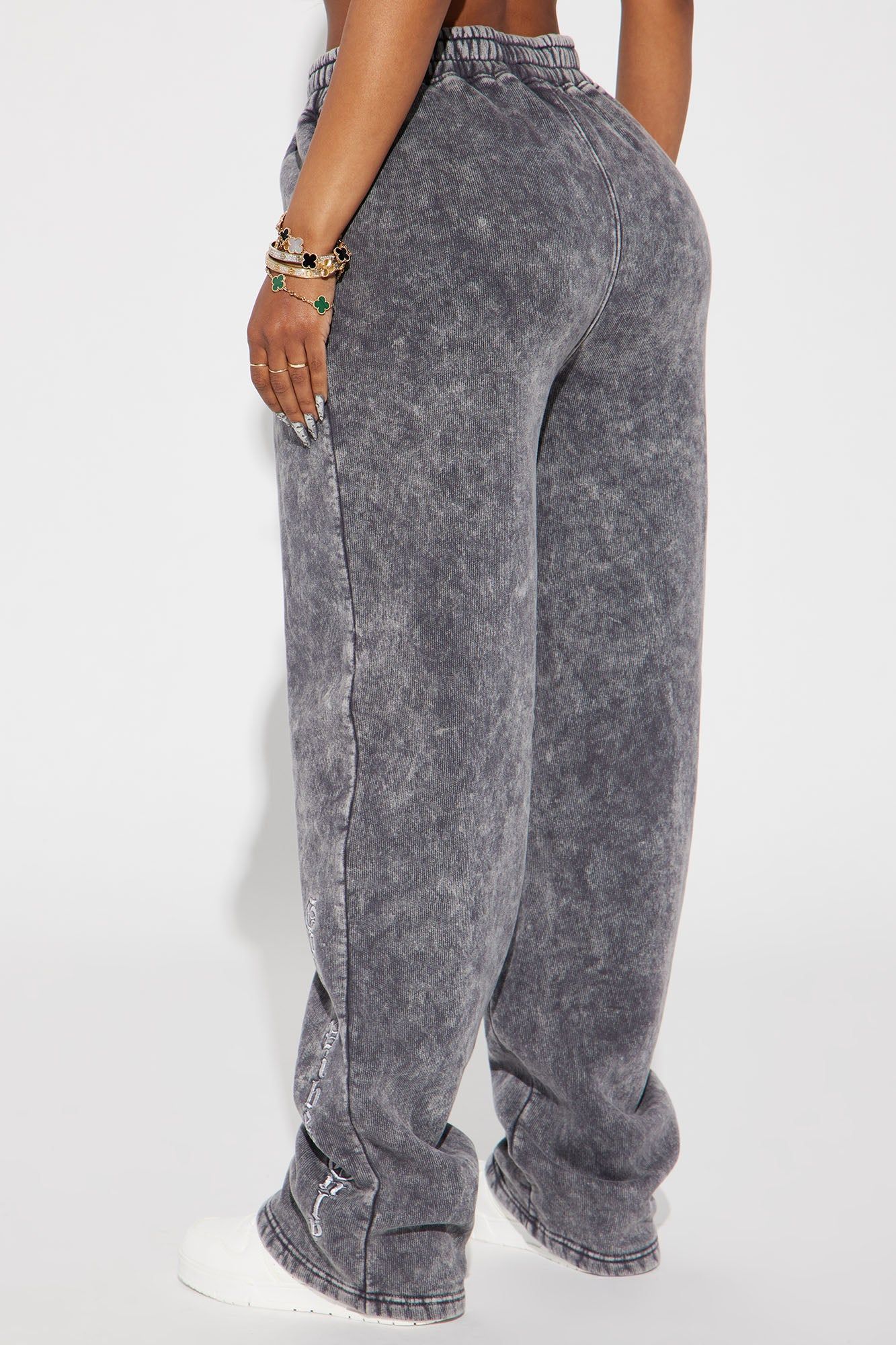Good Vibes Washed Wide Leg Sweatpant - Grey/combo sold by Fashion Nova product image thumbnail 4