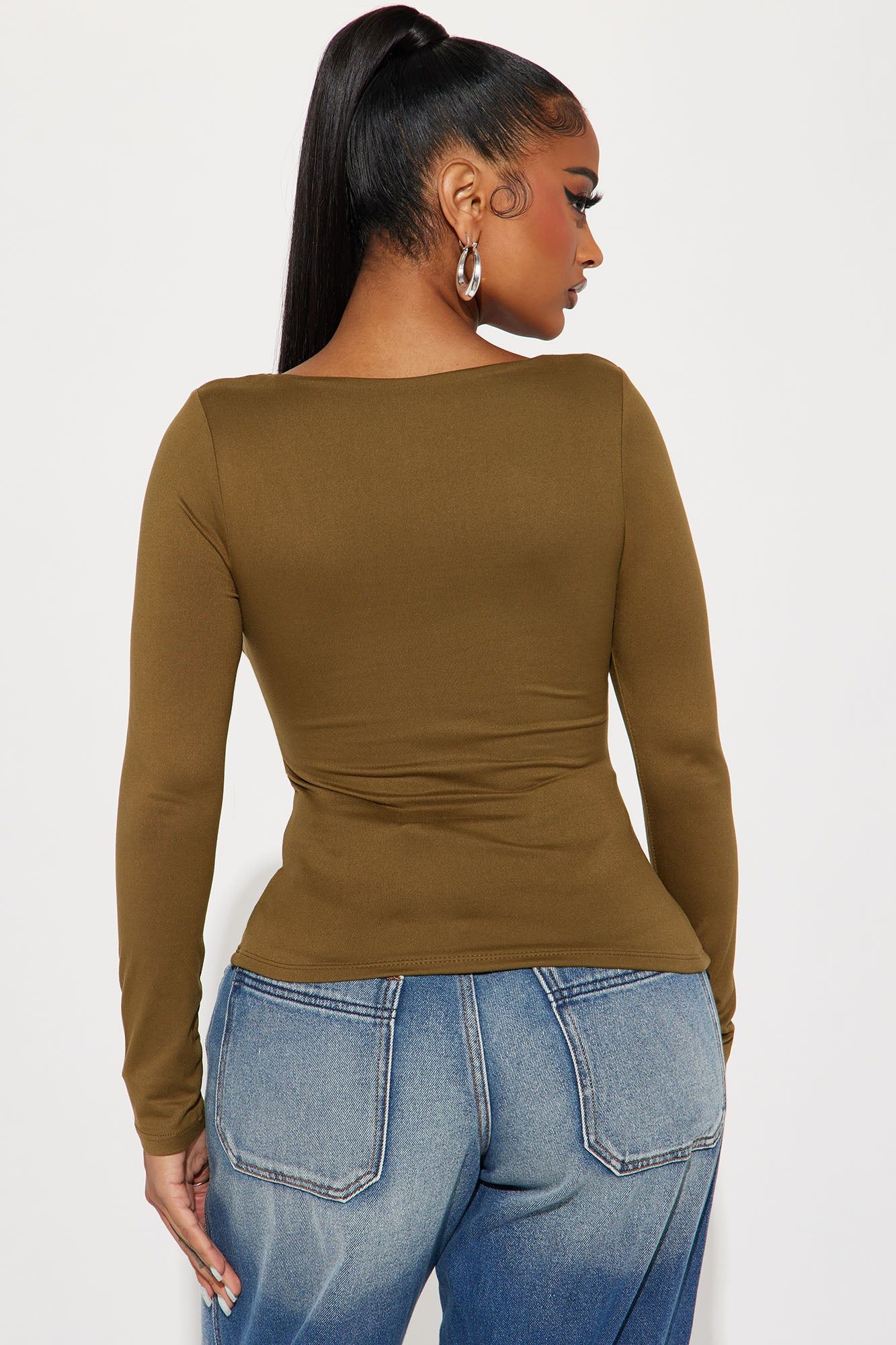 Kelly Double Lined Top - Olive sold by Fashion Nova product image thumbnail 3