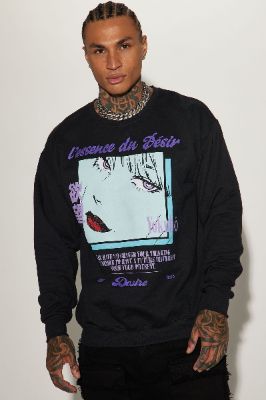 Desire The Future Crewneck Sweater - Black sold by Fashion Nova