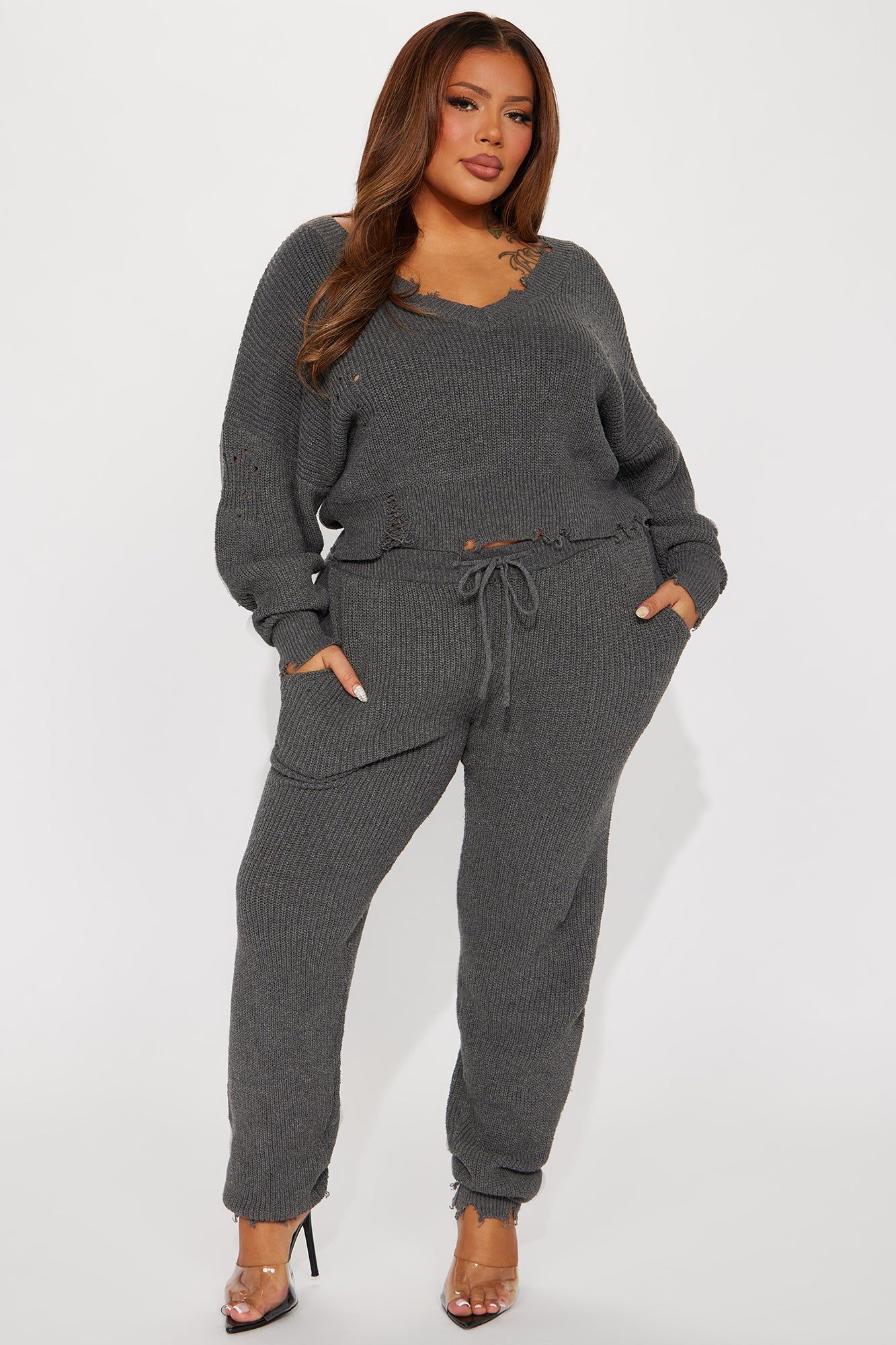 Being Myself Sweater Pant Set - Charcoal sold by Fashion Nova product image thumbnail 4