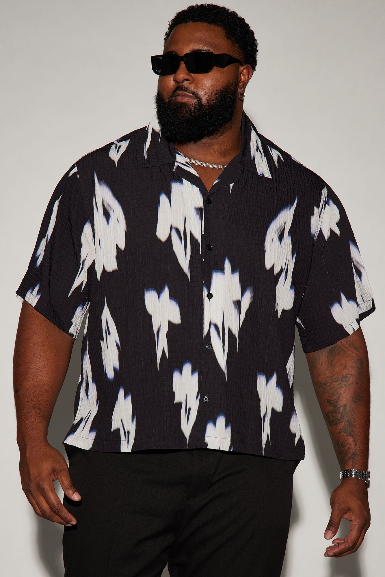 Blurred Out Button Up Shirt - Black sold by Fashion Nova product image thumbnail 4