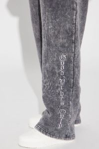 Good Vibes Washed Wide Leg Sweatpant - Grey/combo sold by Fashion Nova