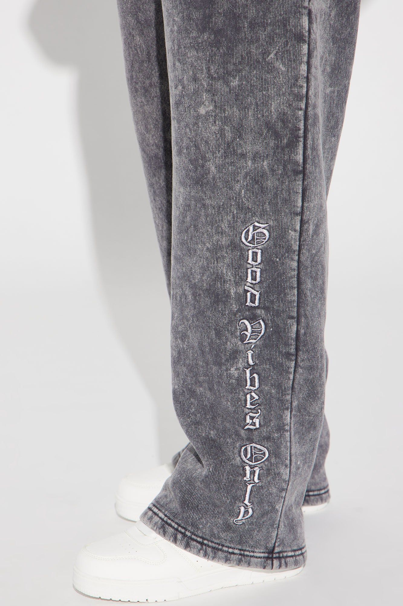 Good Vibes Washed Wide Leg Sweatpant - Grey/combo sold by Fashion Nova product image thumbnail 3