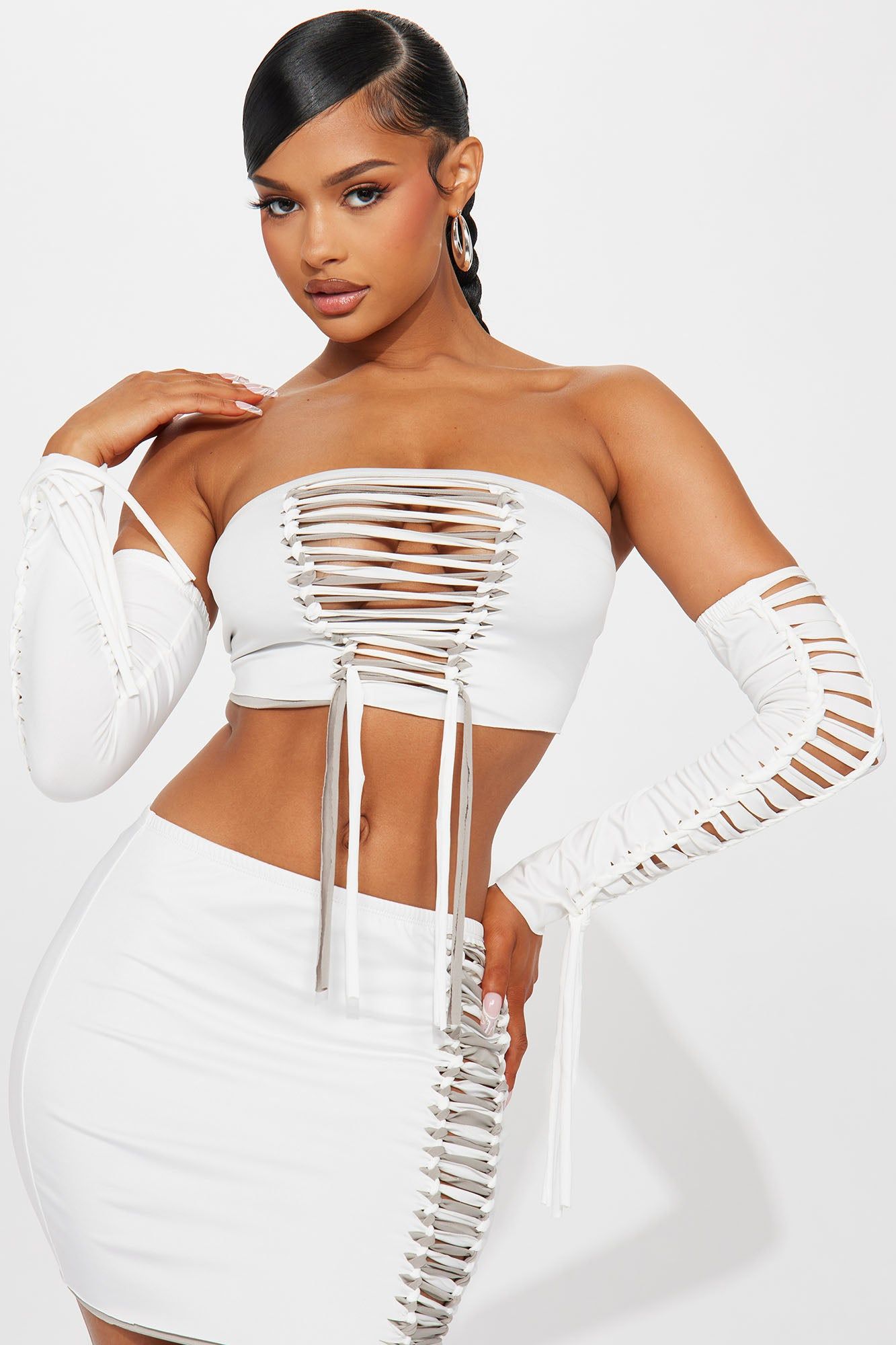 Jenny 3 Piece Skirt Set - White sold by Fashion Nova product image thumbnail 2