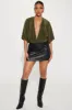 Mariah Plisse Bodysuit - Olive sold by Fashion Nova