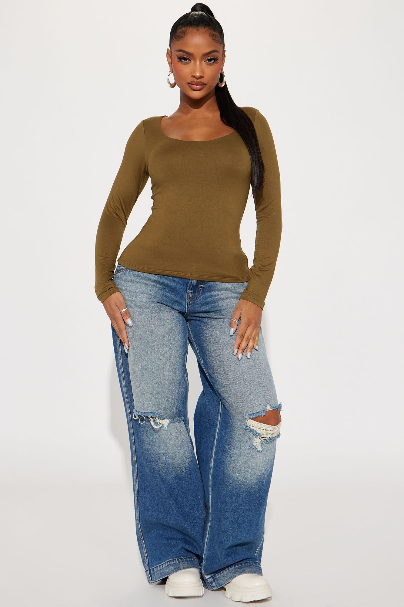 Kelly Double Lined Top - Olive sold by Fashion Nova product image thumbnail 2