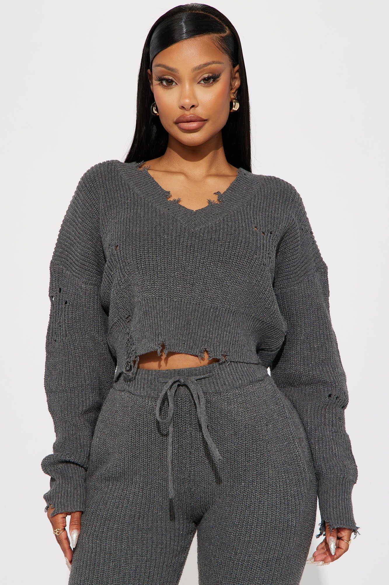Being Myself Sweater Pant Set - Charcoal sold by Fashion Nova product image thumbnail 2