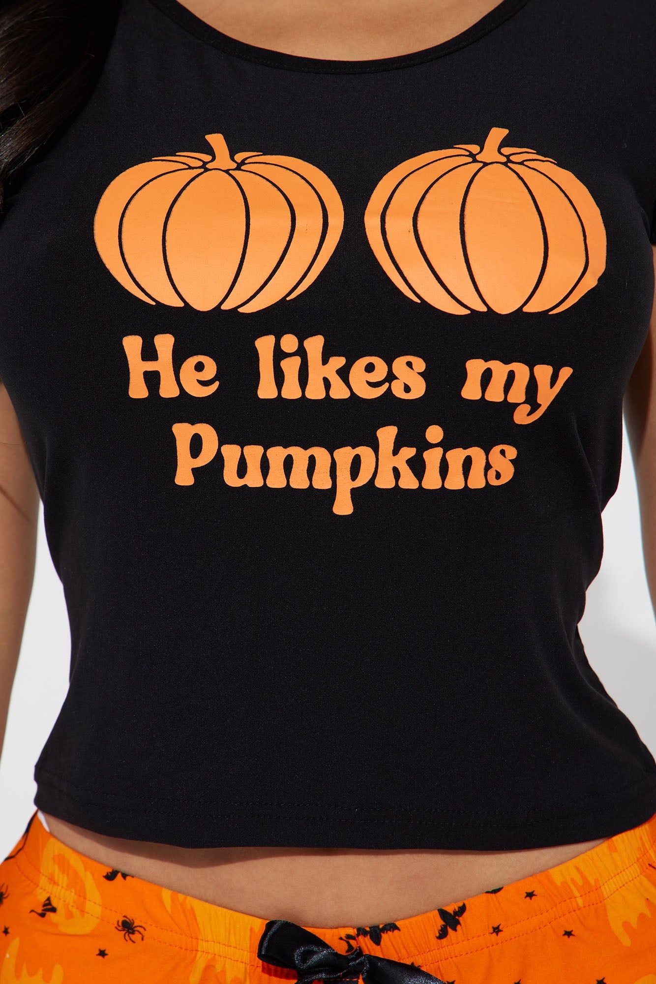 Do You Like My Pumpkins PJ Short Set - Black/Orange sold by Fashion Nova product image thumbnail 3