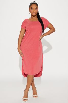 Melody T-Shirt Midi Dress - Rust sold by Fashion Nova