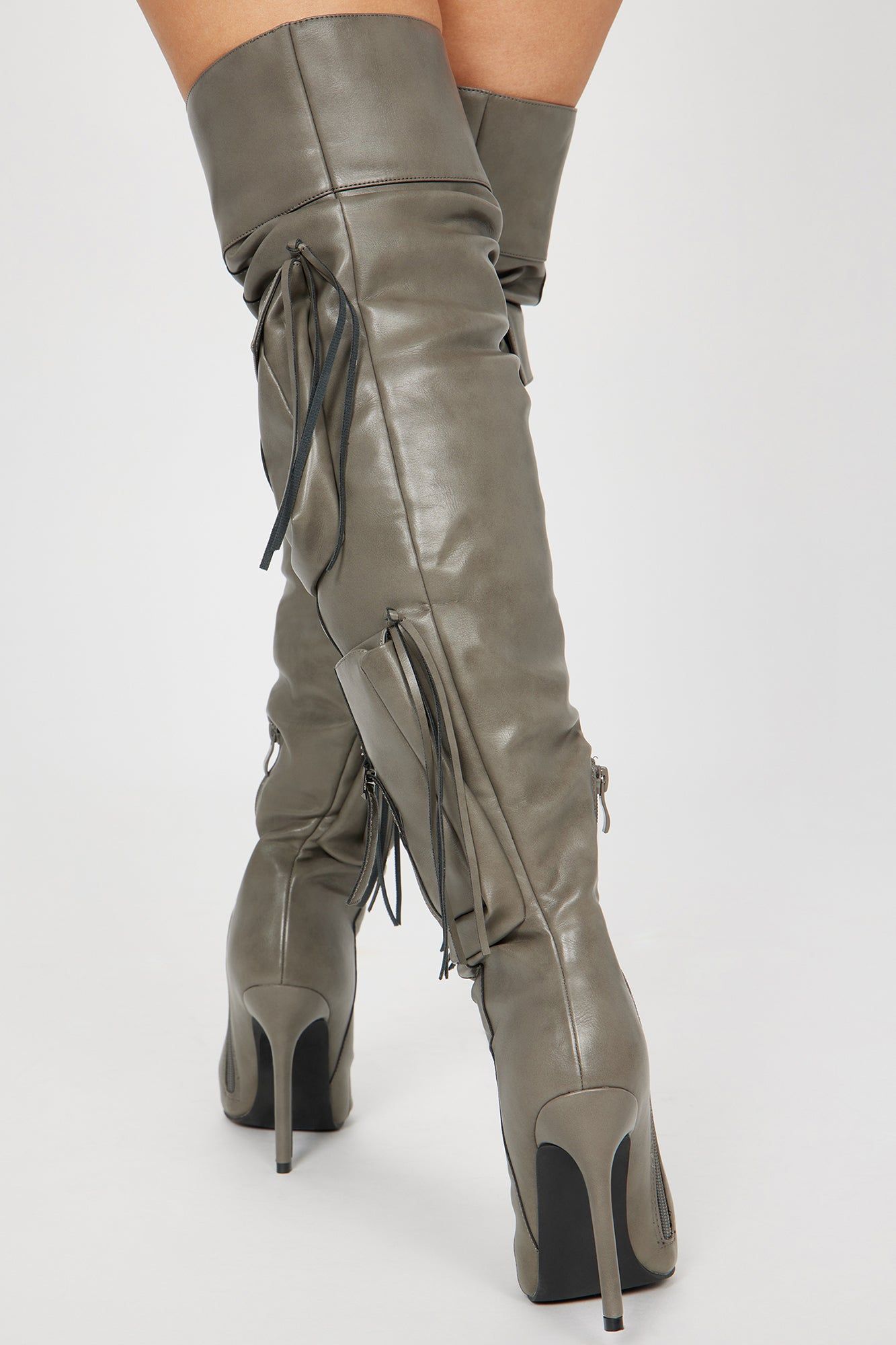 Roxanne Over The Knee Boots - Grey sold by Fashion Nova product image thumbnail 4