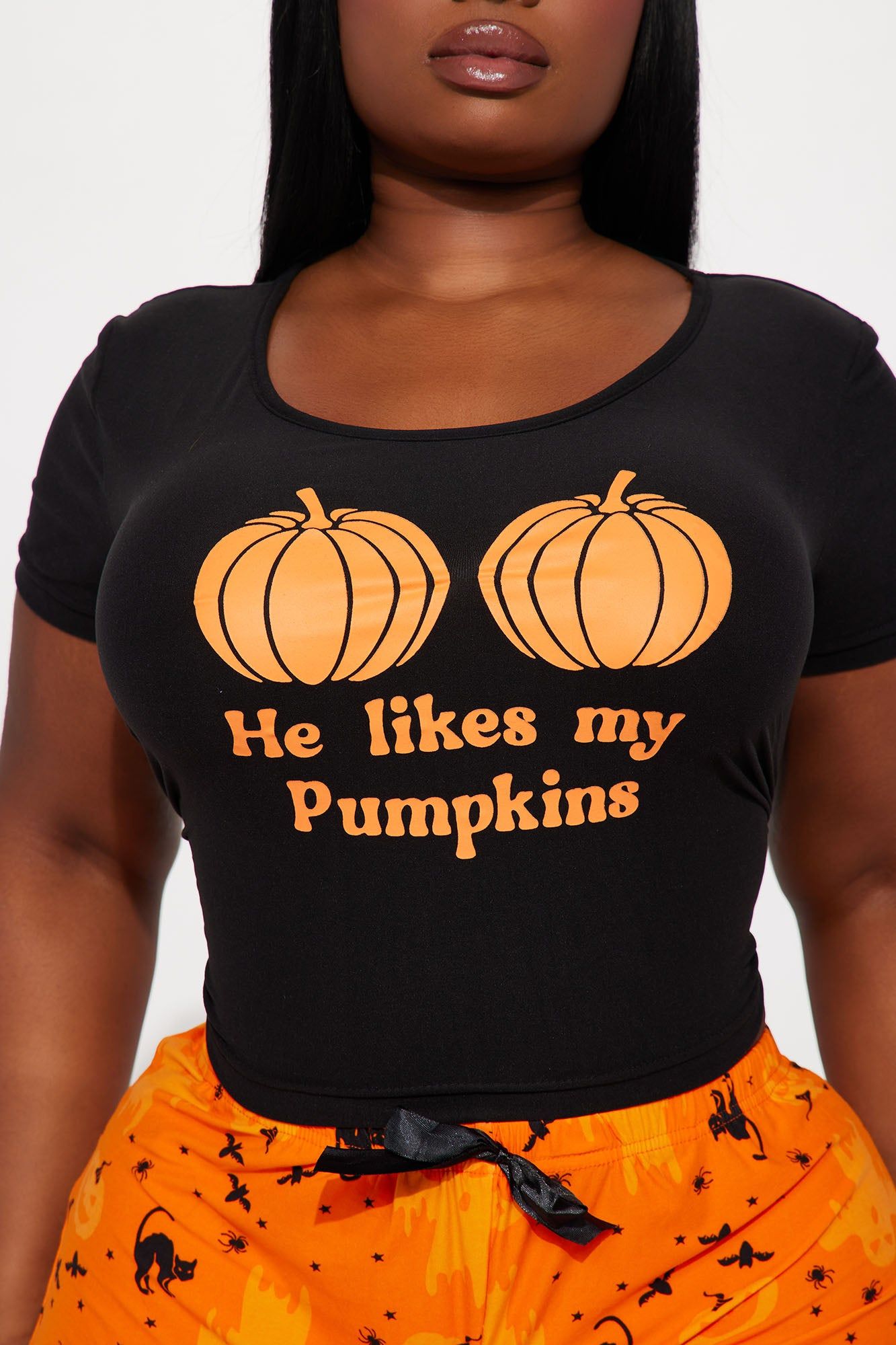 Do You Like My Pumpkins PJ Short Set - Black/Orange sold by Fashion Nova product image thumbnail 8