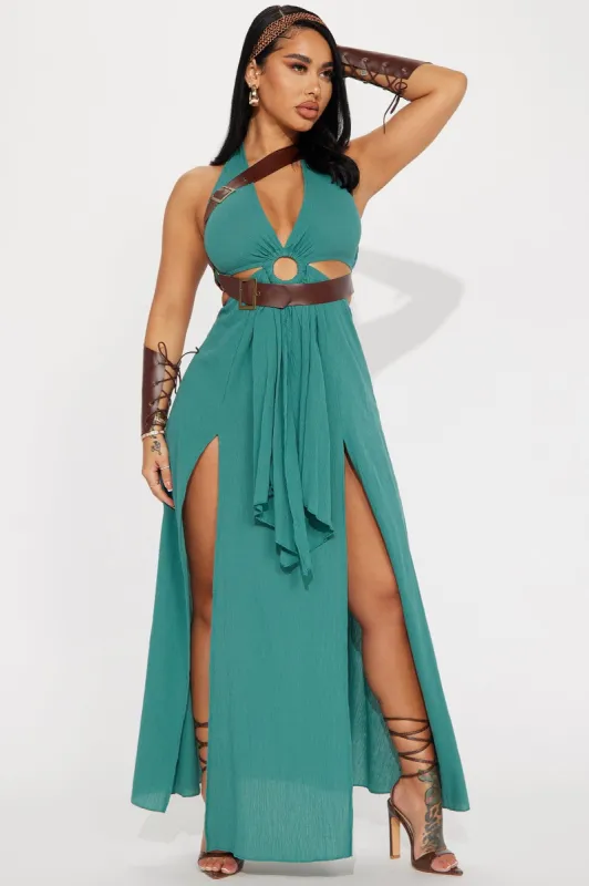 Warrior Princess 4 Piece Costume Set - Aqua sold by Fashion Nova