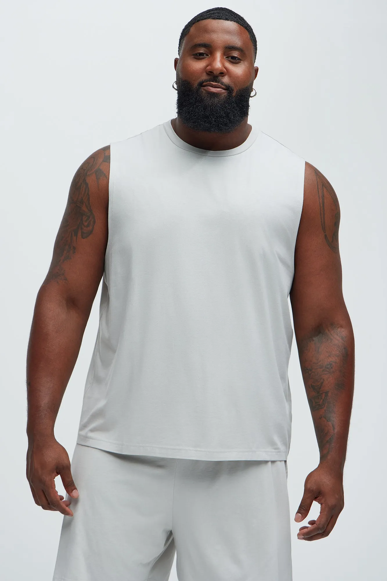 Essential Lounge Sleeveless Muscle Tee - Grey sold by Fashion Nova product image thumbnail 5