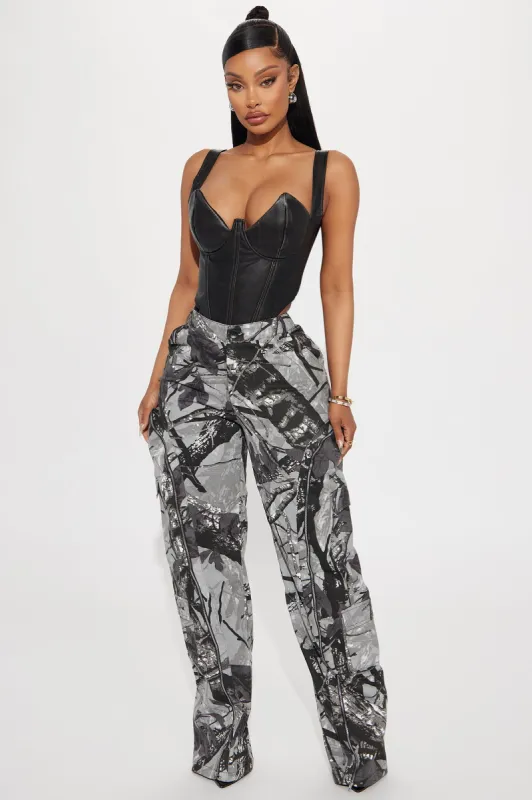 Had You Fooled Tree Camo Pant - Grey/combo sold by Fashion Nova