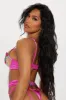 Dorina Lace Garter 3 Piece Set - Pink sold by Fashion Nova