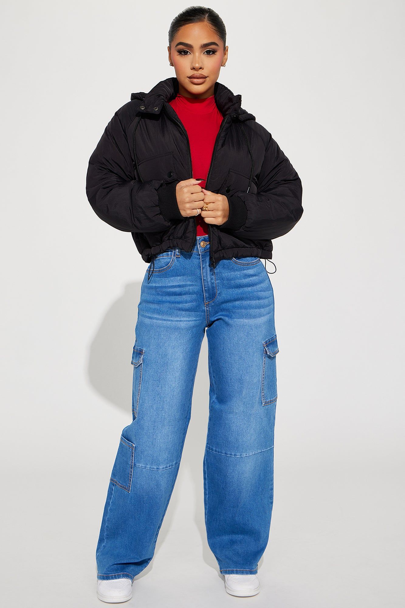 Giving You The Cold Shoulder Puffer Jacket - Black sold by Fashion Nova product image thumbnail 2