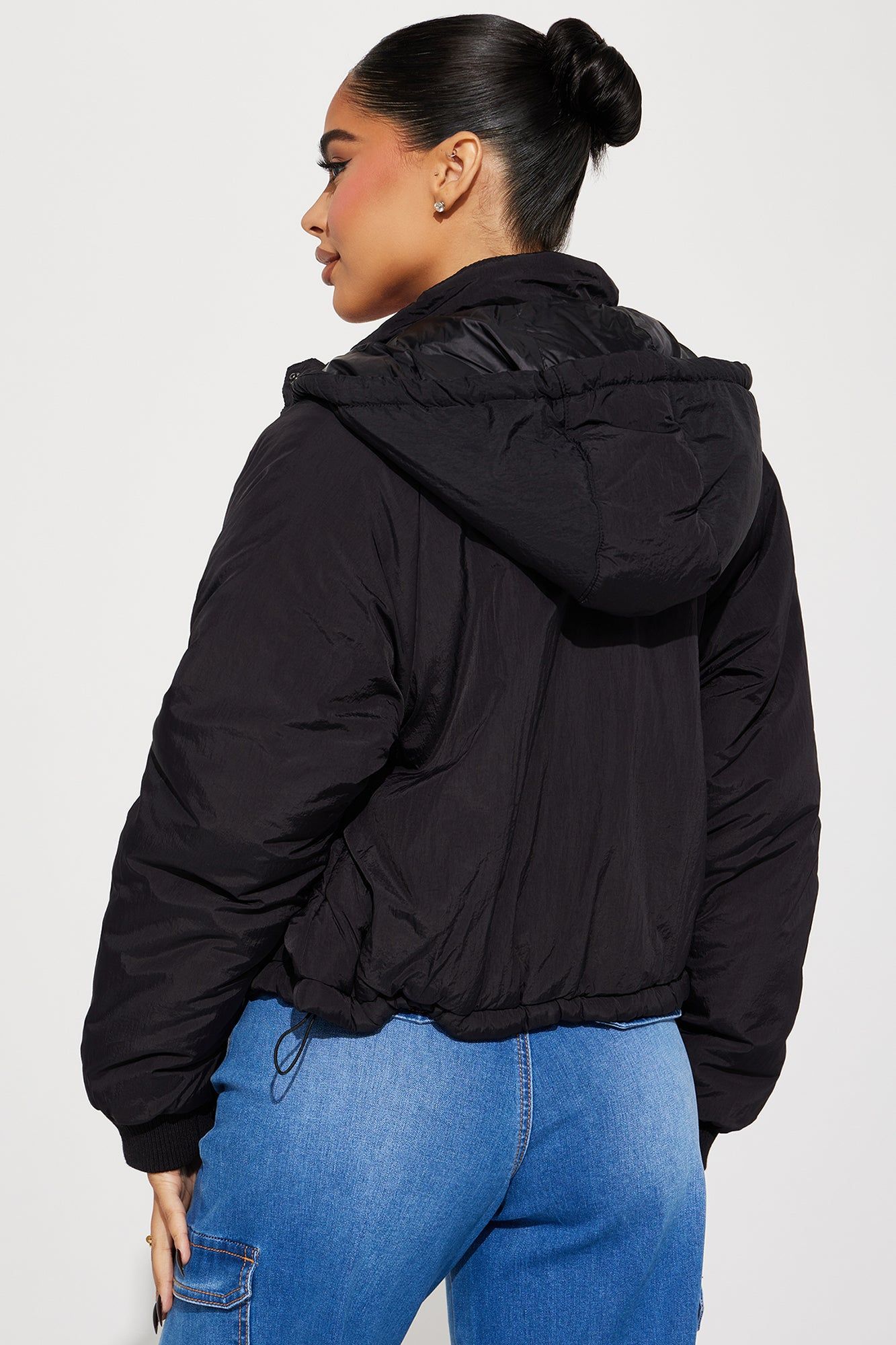 Giving You The Cold Shoulder Puffer Jacket - Black sold by Fashion Nova product image thumbnail 3