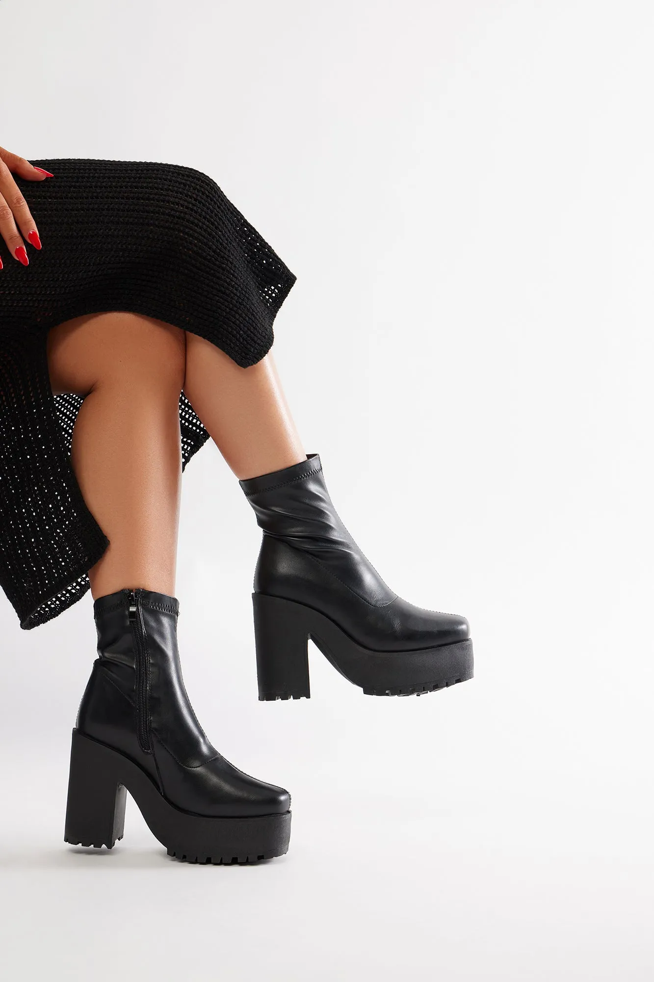 Baylor Platform Booties - Black sold by Fashion Nova product image thumbnail 4