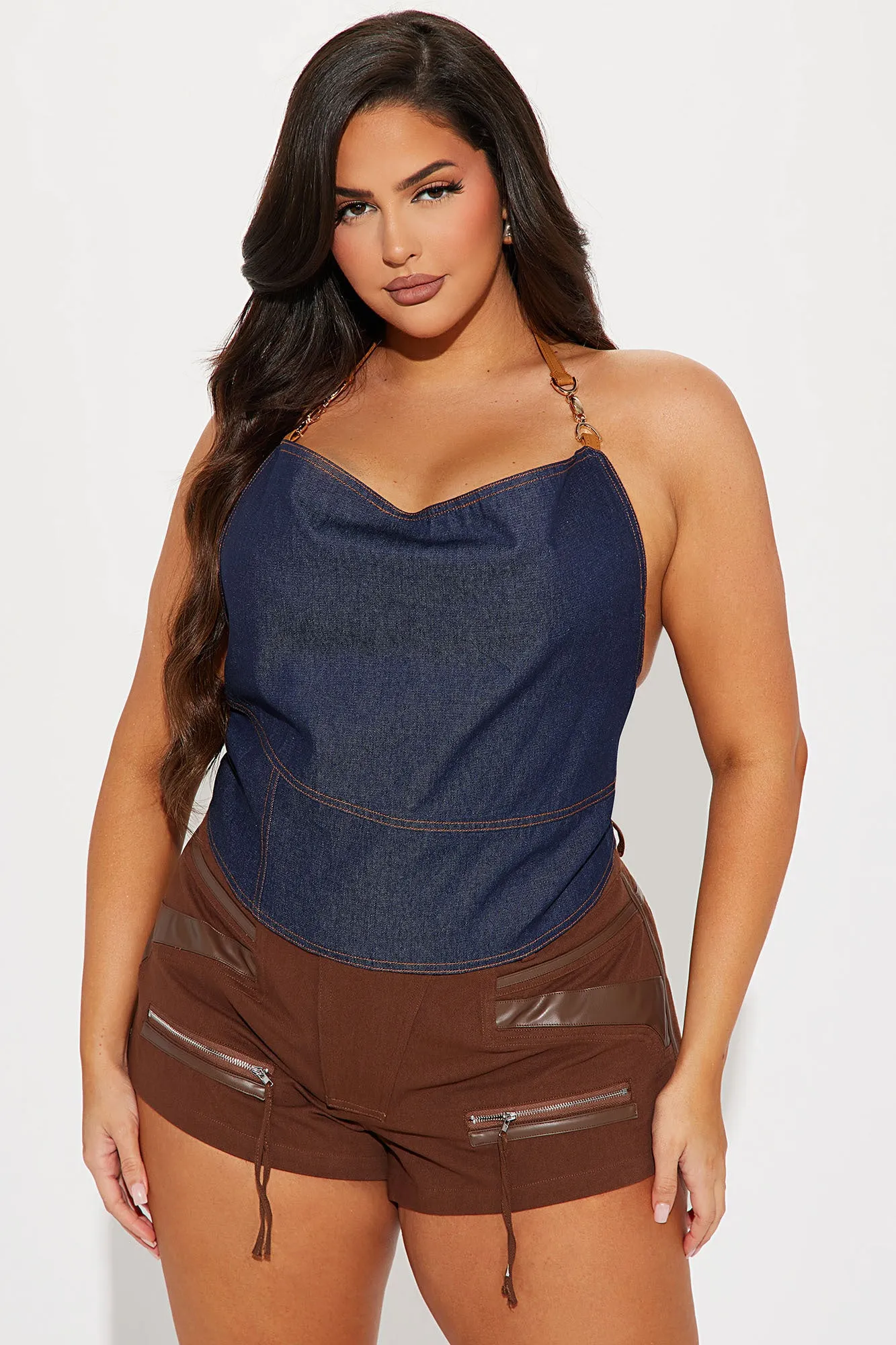 Desi Denim Halter Top - Dark Wash sold by Fashion Nova product image thumbnail 4