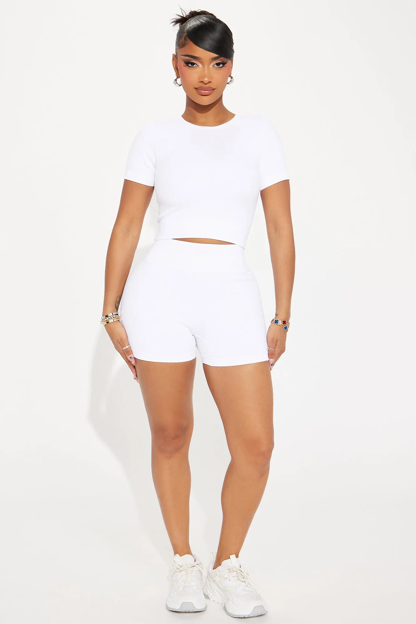 Beach Bum Effortless Seamless Active Set - White sold by Fashion Nova product image thumbnail 3