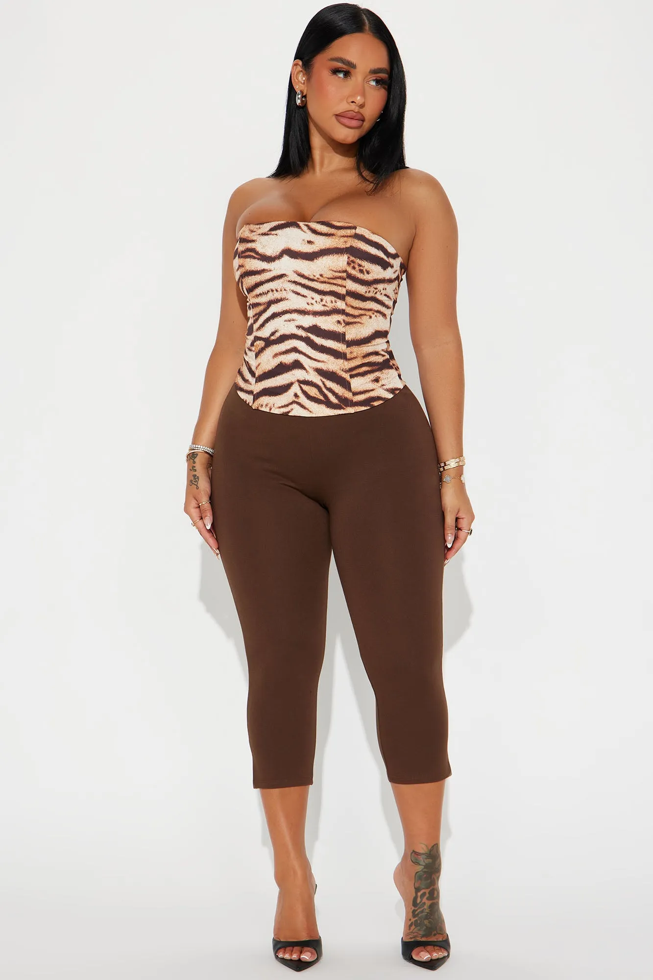 All My Potentials Capri Legging - Chocolate sold by Fashion Nova