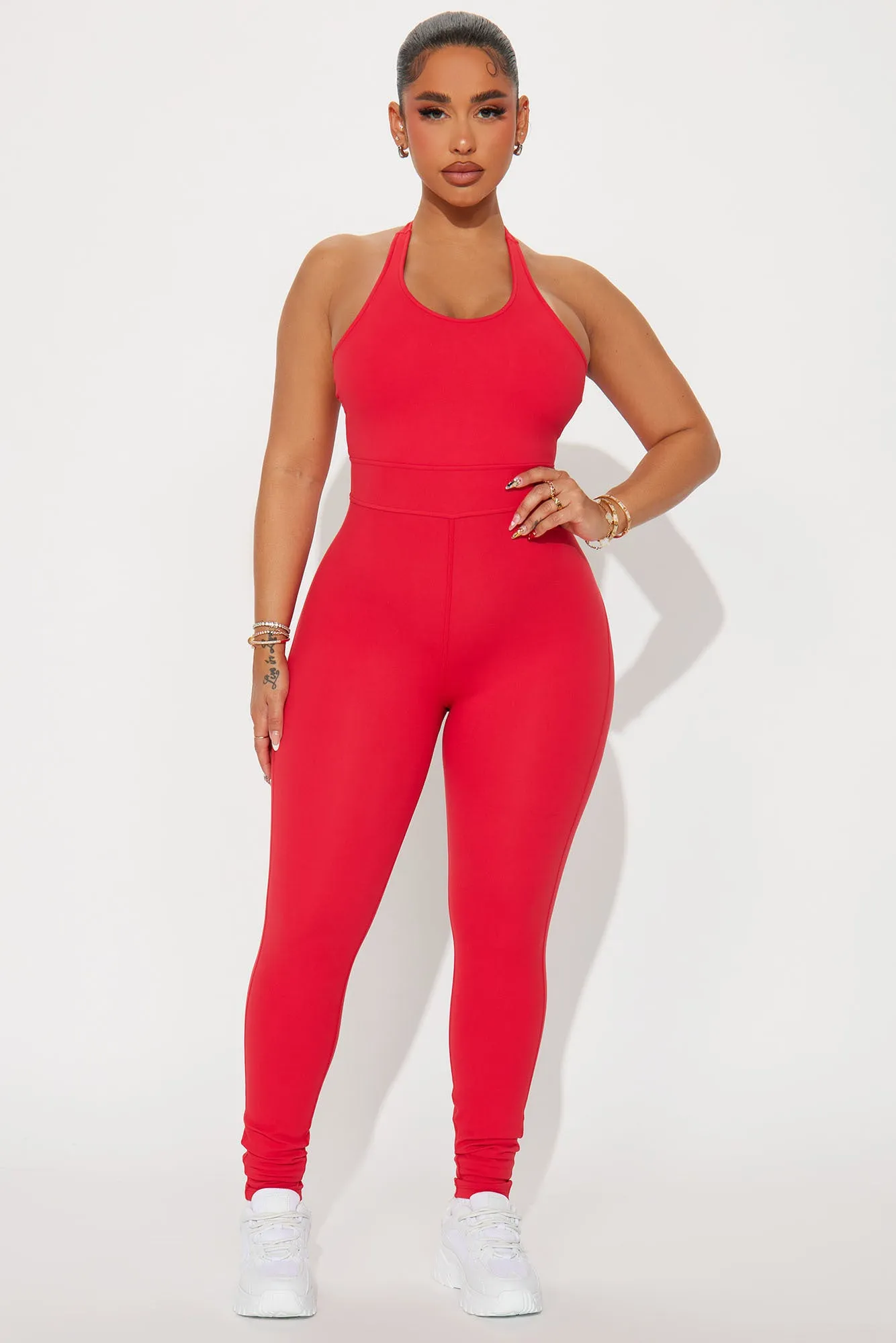 Balance Super Soft Active Jumpsuit - Red sold by Fashion Nova