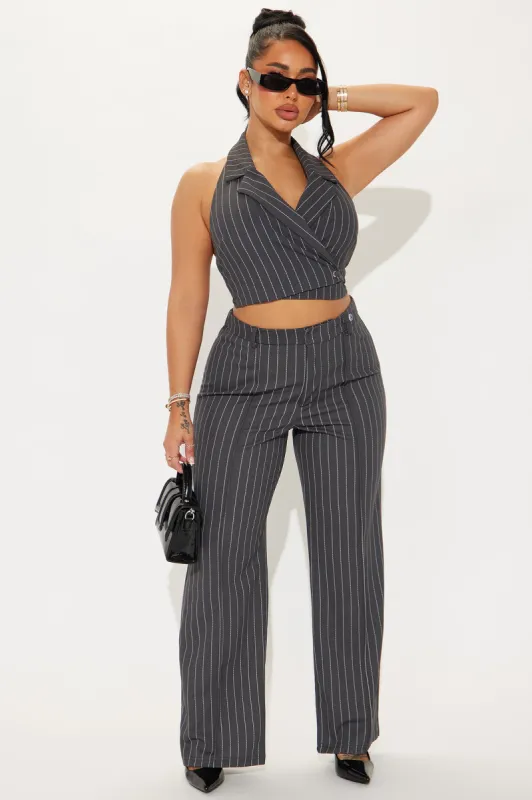 Clocked In Pant Set - Charcoal sold by Fashion Nova