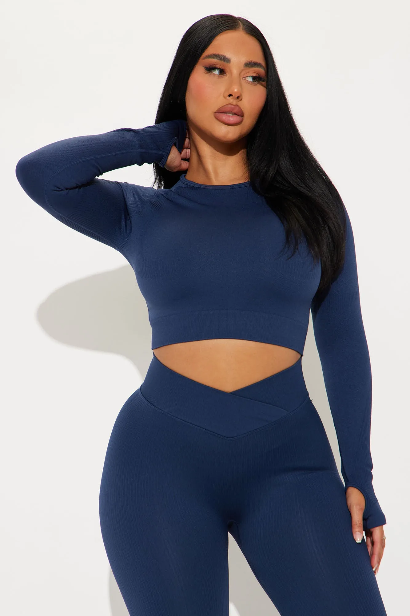 Always Energized Active Top - Navy sold by Fashion Nova