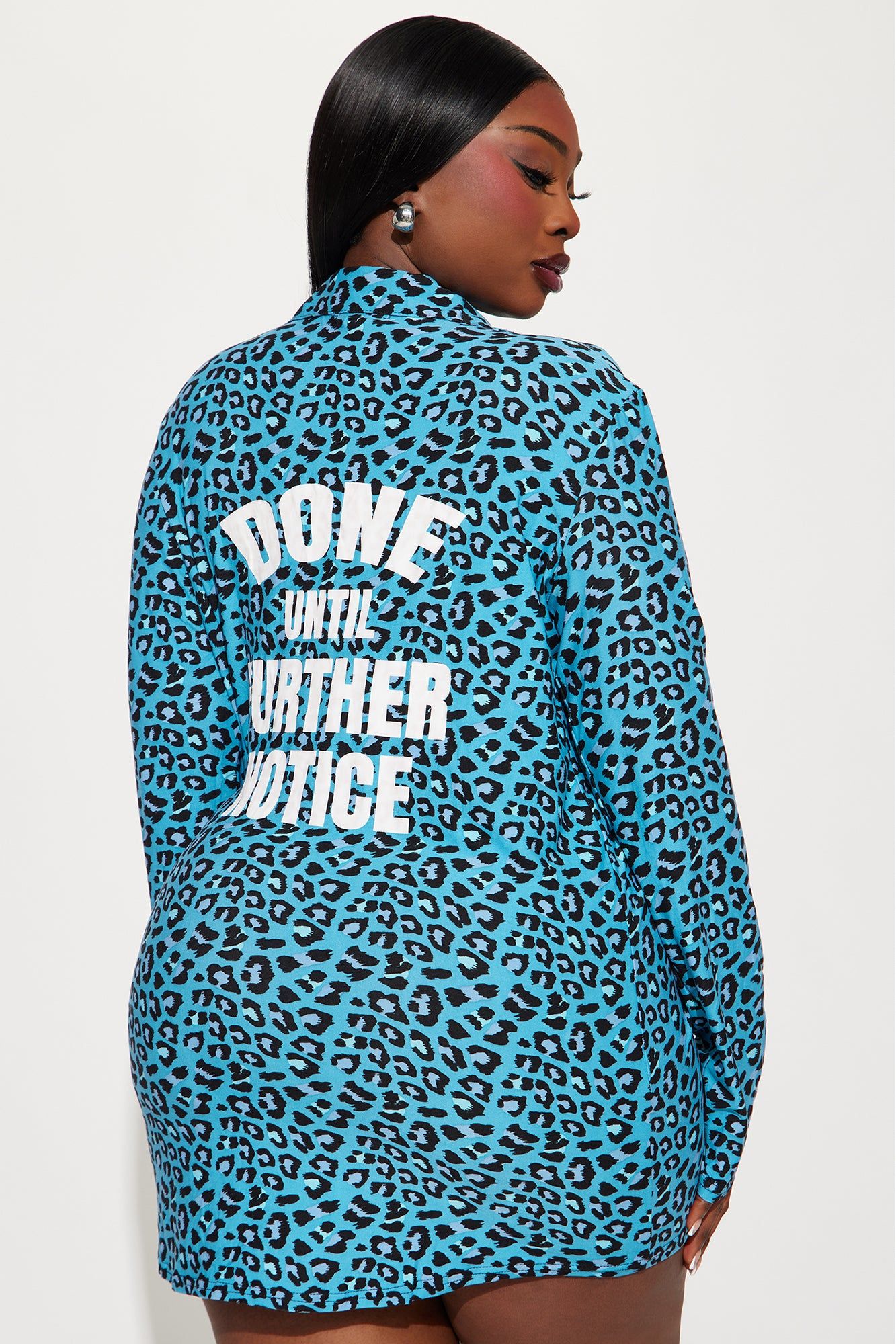 Done Until Further Notice PJ Sleep Shirt - Blue sold by Fashion Nova product image thumbnail 3