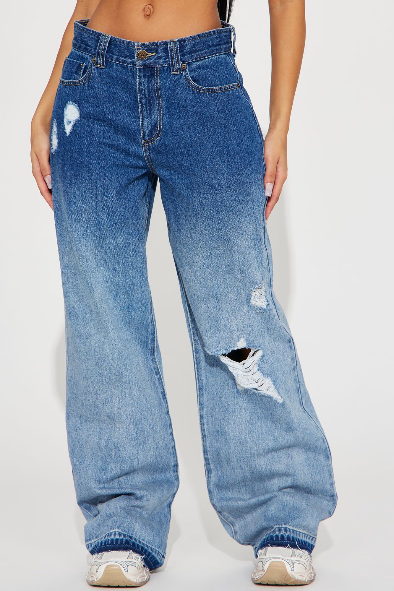 Westley Tinted Baggy Jeans - Medium Wash sold by Fashion Nova product image thumbnail 2