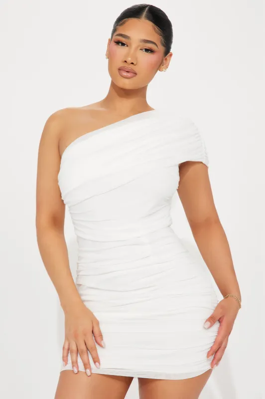 Kendall Mesh Mini Dress - White sold by Fashion Nova