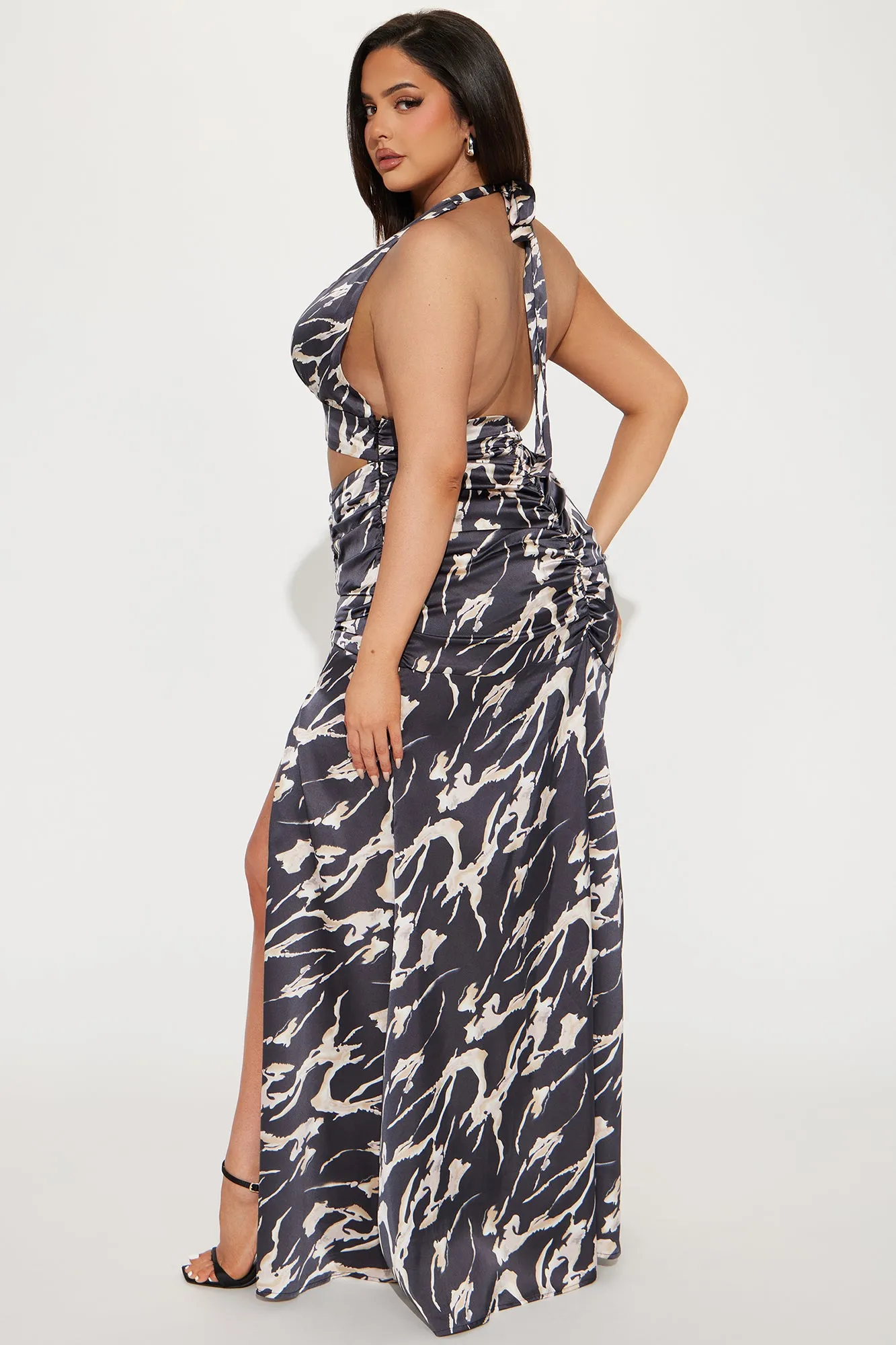 Looking For You Satin Maxi Dress - Black/combo sold by Fashion Nova product image thumbnail 5